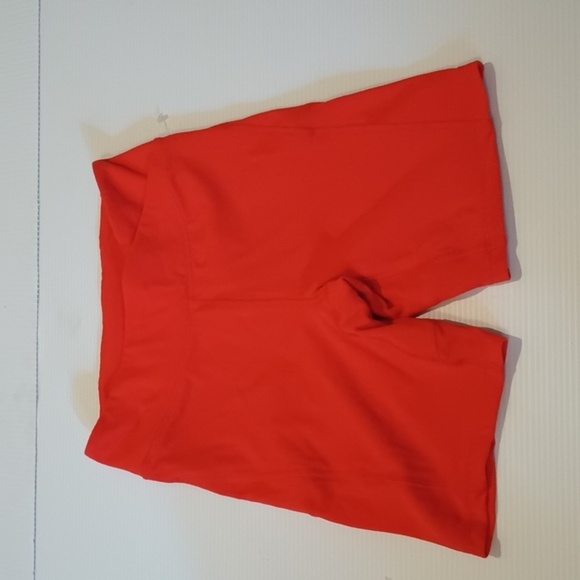 ALALA Bright Orange Terry Cloth Look Cross Over Waistband Bike Shorts A13 - Picture 1 of 7
